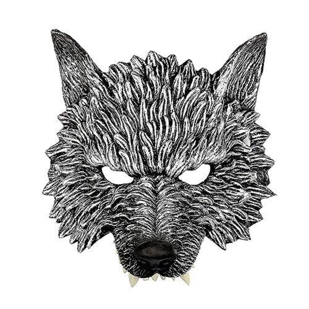 4272 Wolf Mask - Half Face Animal Mask & - Scary Devil Masquerade